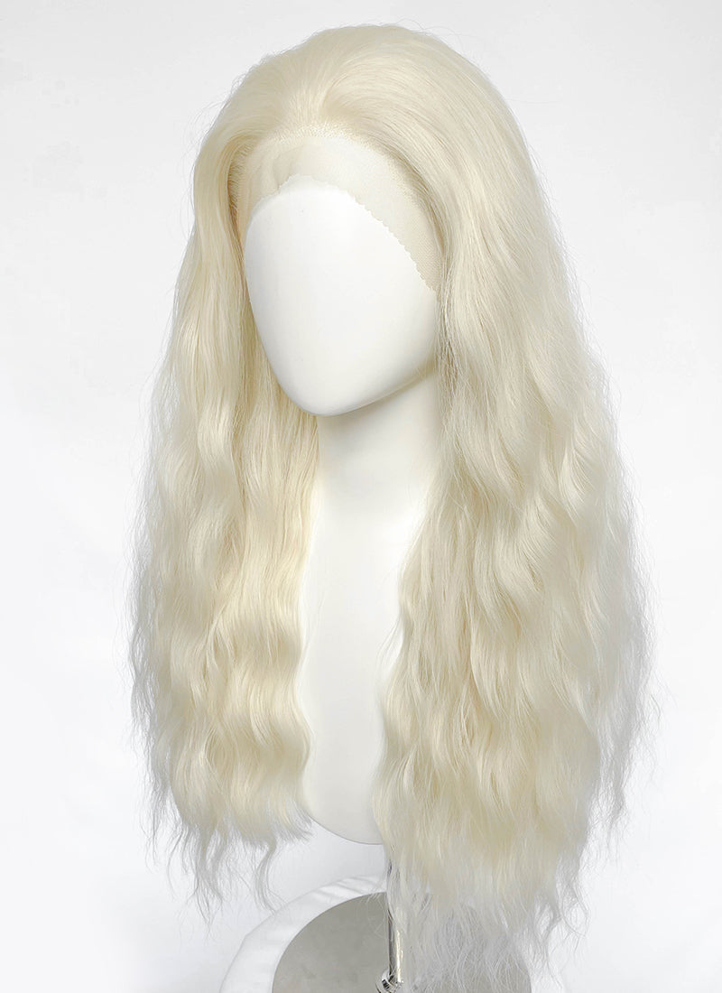 House of the Dragon Aemond Targaryen Platinum Blonde Wavy Lace Front Synthetic Men's Wig LW4117A