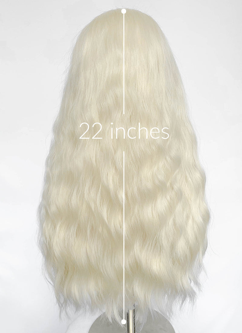 House of the Dragon Aemond Targaryen Platinum Blonde Wavy Lace Front Synthetic Men's Wig LW4117A