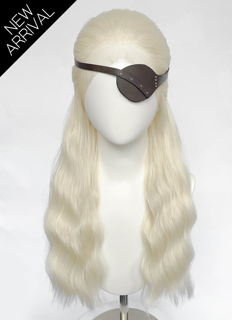 House of the Dragon Aemond Targaryen Platinum Blonde Wavy Lace Front Synthetic Men's Wig LW4117A