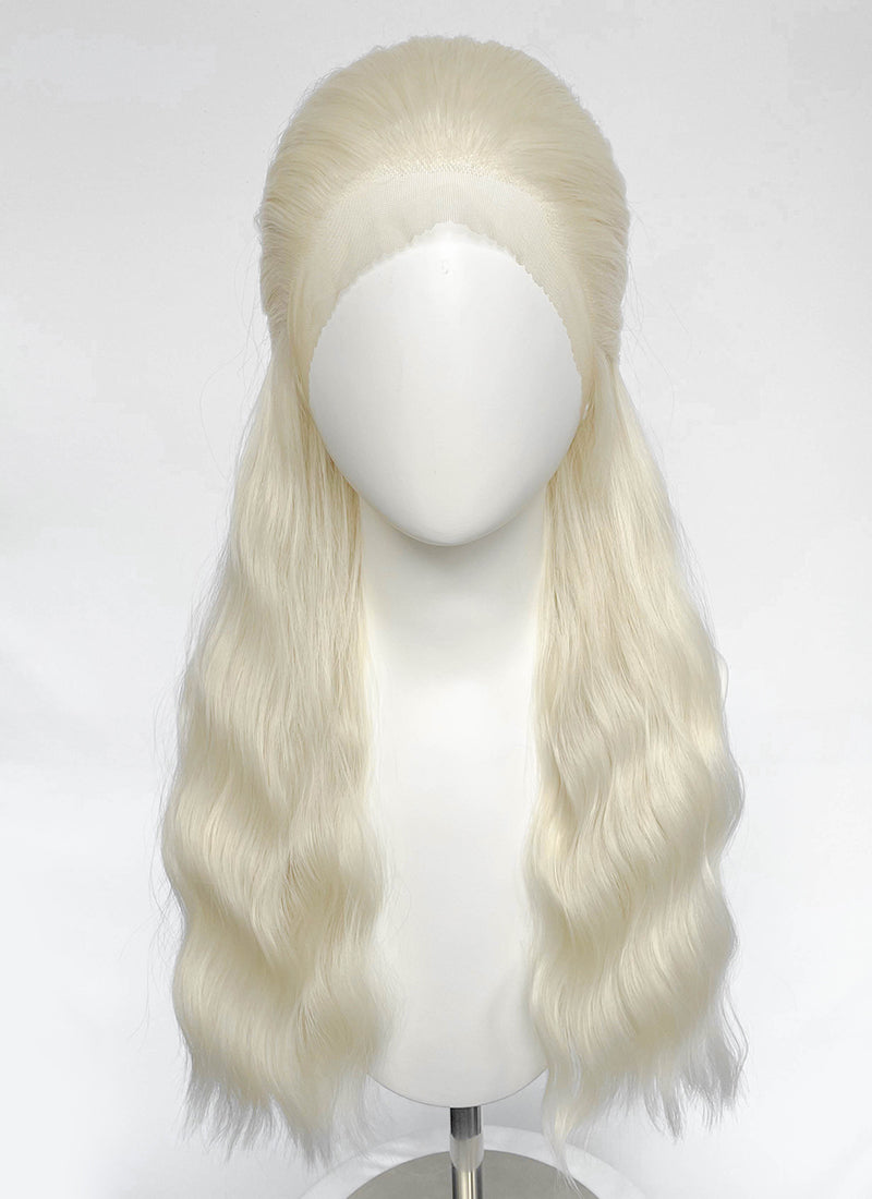 House of the Dragon Aemond Targaryen Platinum Blonde Wavy Lace Front Synthetic Men's Wig LW4117A