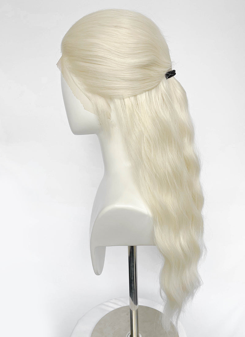 House of the Dragon Aemond Targaryen Platinum Blonde Wavy Lace Front Synthetic Men's Wig LW4117A