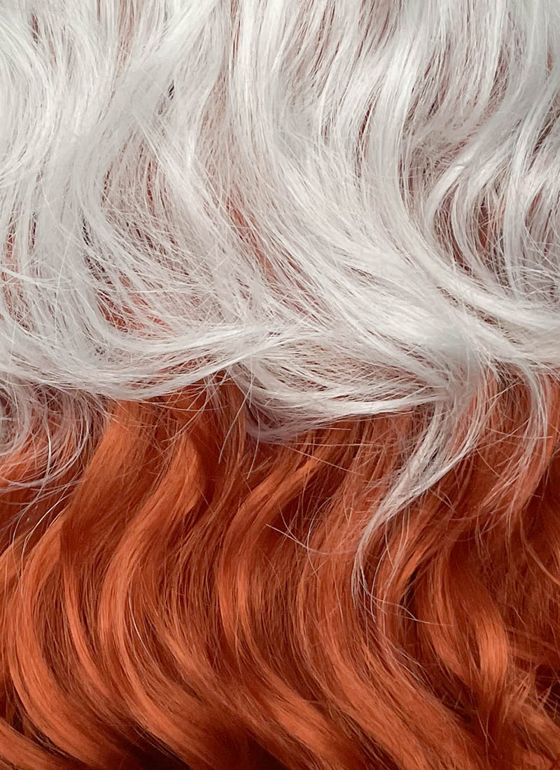 X-Men 97 Rogue Silver White Mixed Ginger Wavy Lace Front Synthetic Wig LW4132A