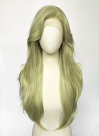 Greenish Blonde Wavy Lace Front Synthetic Hair Wig LW4137