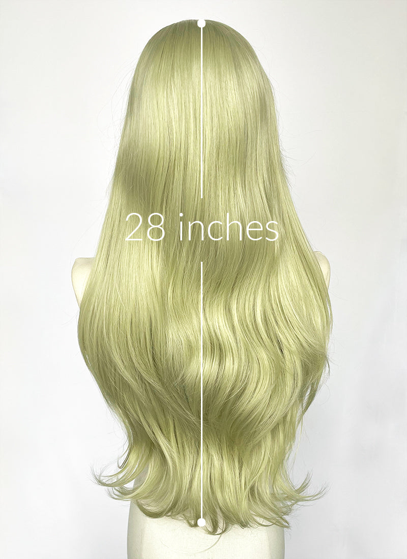 Greenish Blonde Wavy Lace Front Synthetic Hair Wig LW4137