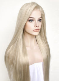 Straight Pastel Ash Blonde Lace Front Synthetic Wig LW780
