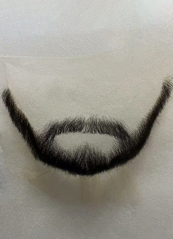 Arcane Jayce Talis Handmade HD Lace Realistic Black Beard and Moustache Facial Hair Set MB005