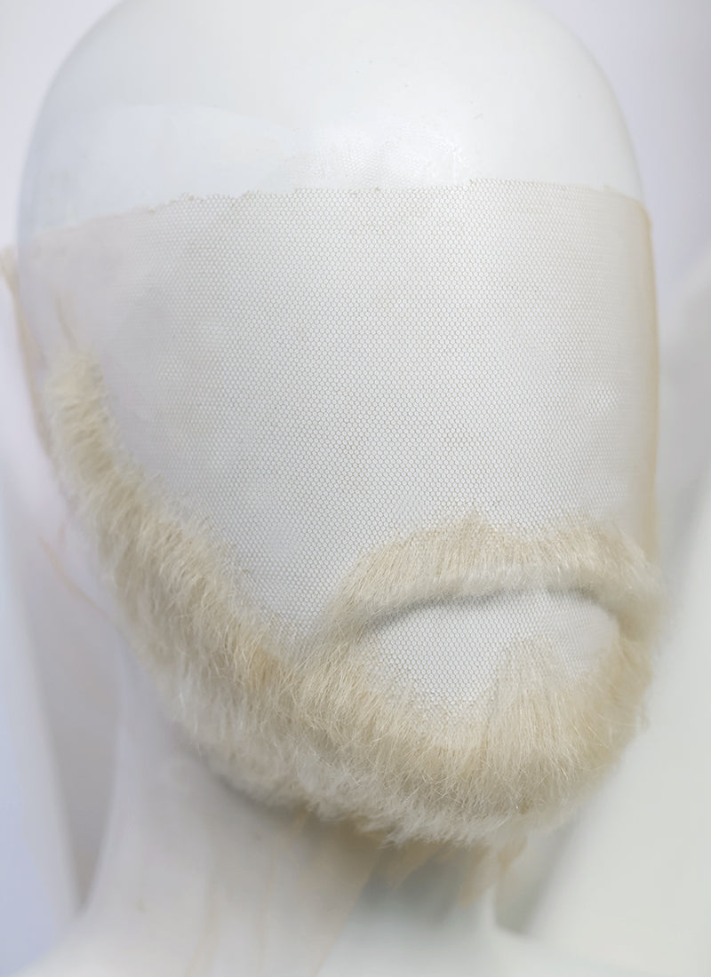 The Witcher 3 Geralt of Rivia Handmade HD Lace Realistic Platinum Blonde Beard and Moustache Facial Hair Set MB011