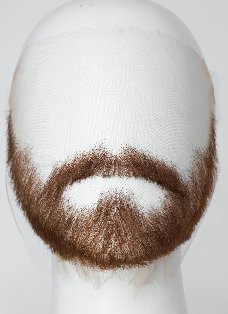 Handmade HD Lace Realistic Brown Beard and Moustache Facial Hair Set MB012