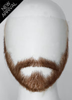 Handmade HD Lace Realistic Brown Beard and Moustache Facial Hair Set MB012