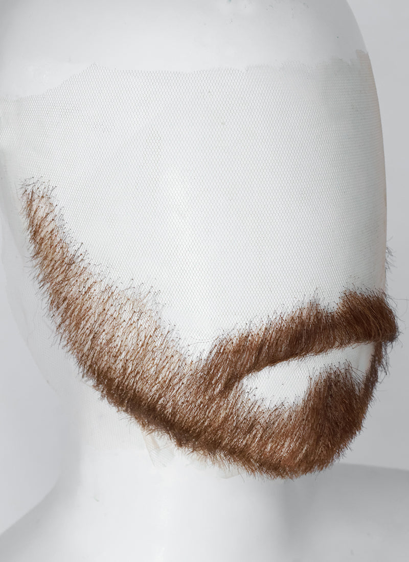 Handmade HD Lace Realistic Brown Beard and Moustache Facial Hair Set MB012