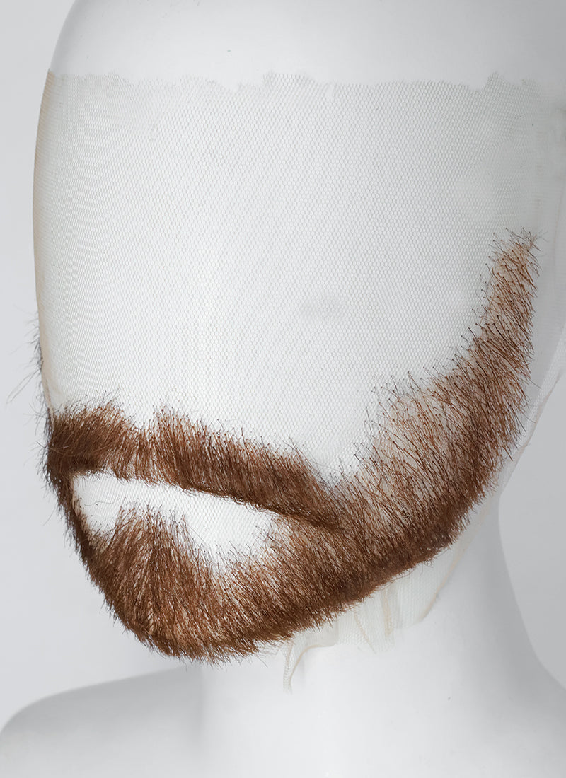 Handmade HD Lace Realistic Brown Beard and Moustache Facial Hair Set MB012