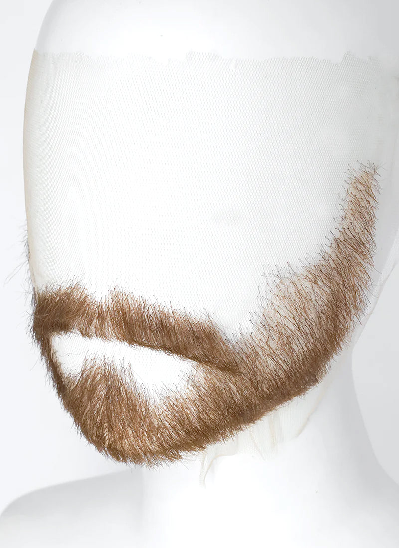 Handmade HD Lace Realistic Brown Beard and Moustache Facial Hair Set MB012
