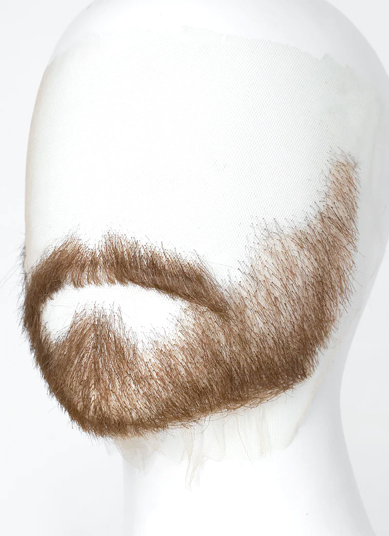 Handmade HD Lace Realistic Brown Beard and Moustache Facial Hair Set MB012