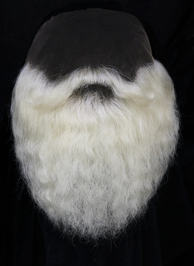 Santa Handmade HD Lace Realistic Platinum Blonde Bandholz Beard and Moustache Facial Hair Set MB019