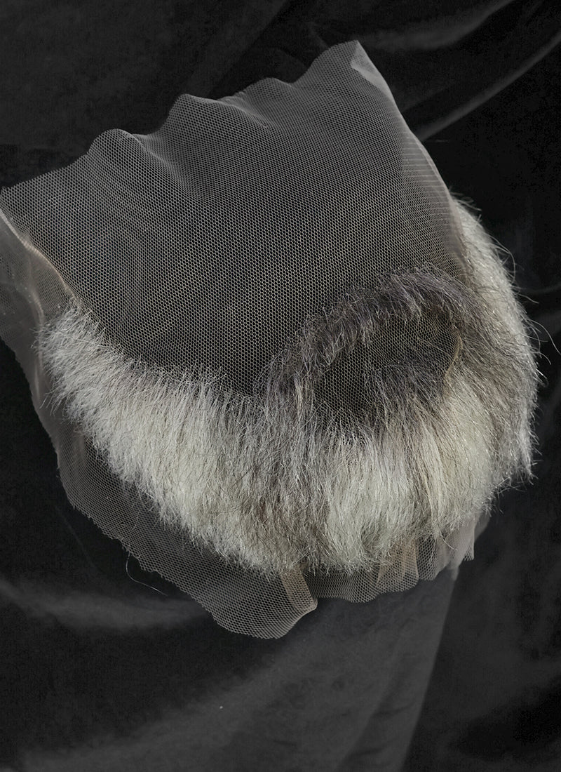 Handmade HD Lace Realistic Blonde Mixed Grey Full Beard and Moustache Facial Hair Set MB021