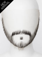 Hannibal Will Graham Handmade HD Lace Realistic Natural Black Long Stubble Beard and Moustache Facial Hair Set MB023