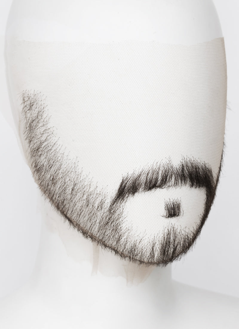 Hannibal Will Graham Handmade HD Lace Realistic Natural Black Long Stubble Beard and Moustache Facial Hair Set MB023