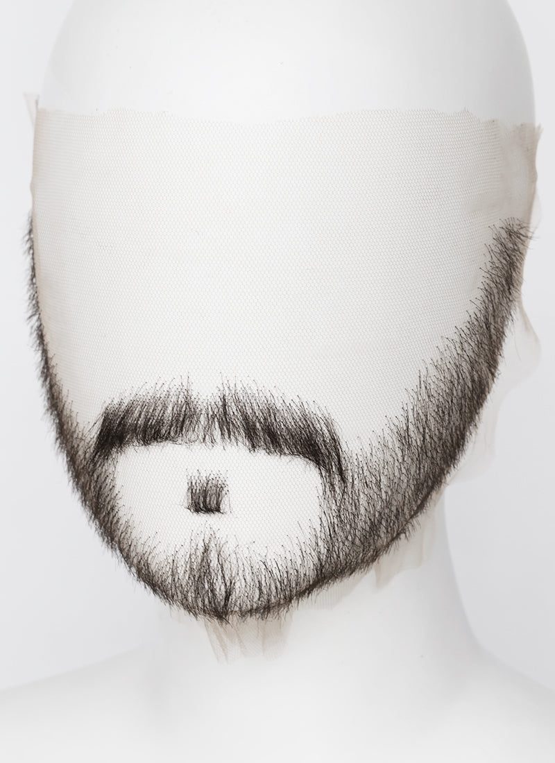 Hannibal Will Graham Handmade HD Lace Realistic Natural Black Long Stubble Beard and Moustache Facial Hair Set MB023