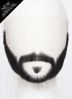 Sonic the Hedgehog Agent stone Handmade HD Lace Realistic Black Long Stubble Beard and Moustache Facial Hair Set MB024