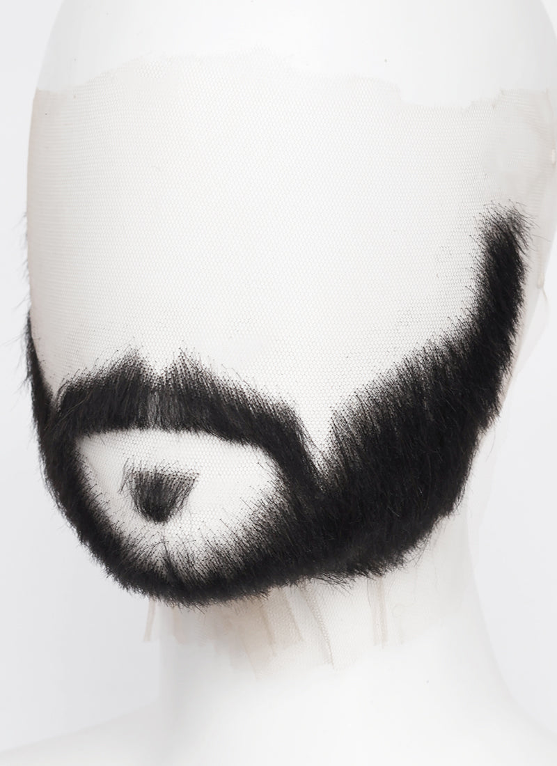 Sonic the Hedgehog Agent stone Handmade HD Lace Realistic Black Long Stubble Beard and Moustache Facial Hair Set MB024