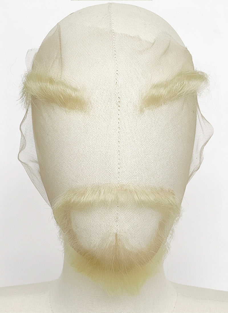 Handmade HD Lace Realistic Circle beard and Moustache Facial Hair Set With Eyebrows MB027