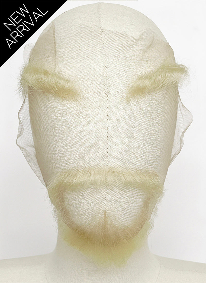 Handmade HD Lace Realistic Circle beard and Moustache Facial Hair Set With Eyebrows MB027