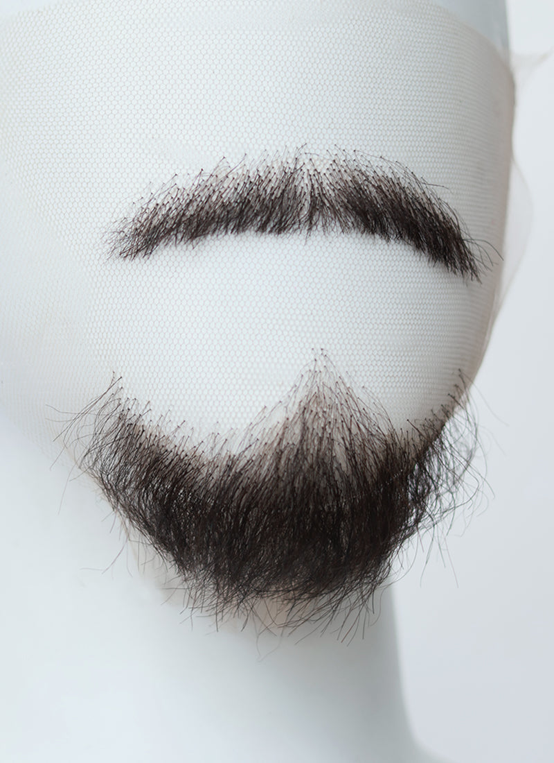 Bbno$ Alexander Leon Gumuchian Handmade HD Lace Realistic Natural Black Balbo Beard and Moustache Facial Hair Set MB028