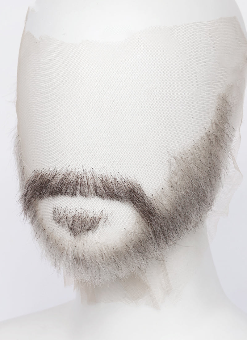 Handmade HD Lace Realistic Blonde Mixed Brown Long Stubble and Moustache Facial Hair Set MB033