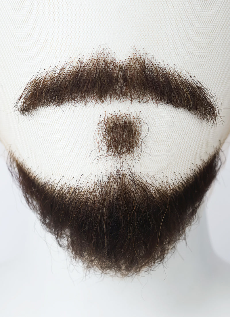 Home Alone Marv Murchins Handmade HD Lace Realistic Brown Beard and Moustache Facial Hair Set MB038