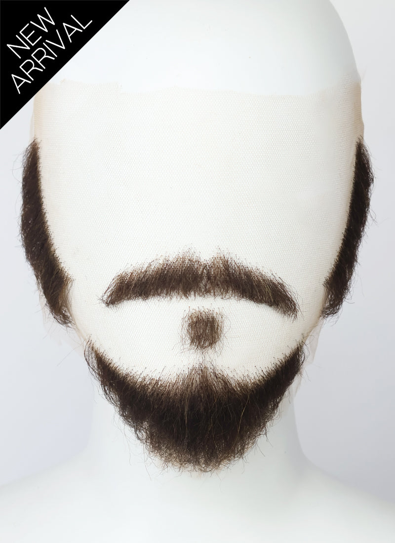 Home Alone Marv Murchins Handmade HD Lace Realistic Brown Beard and Moustache Facial Hair Set MB038