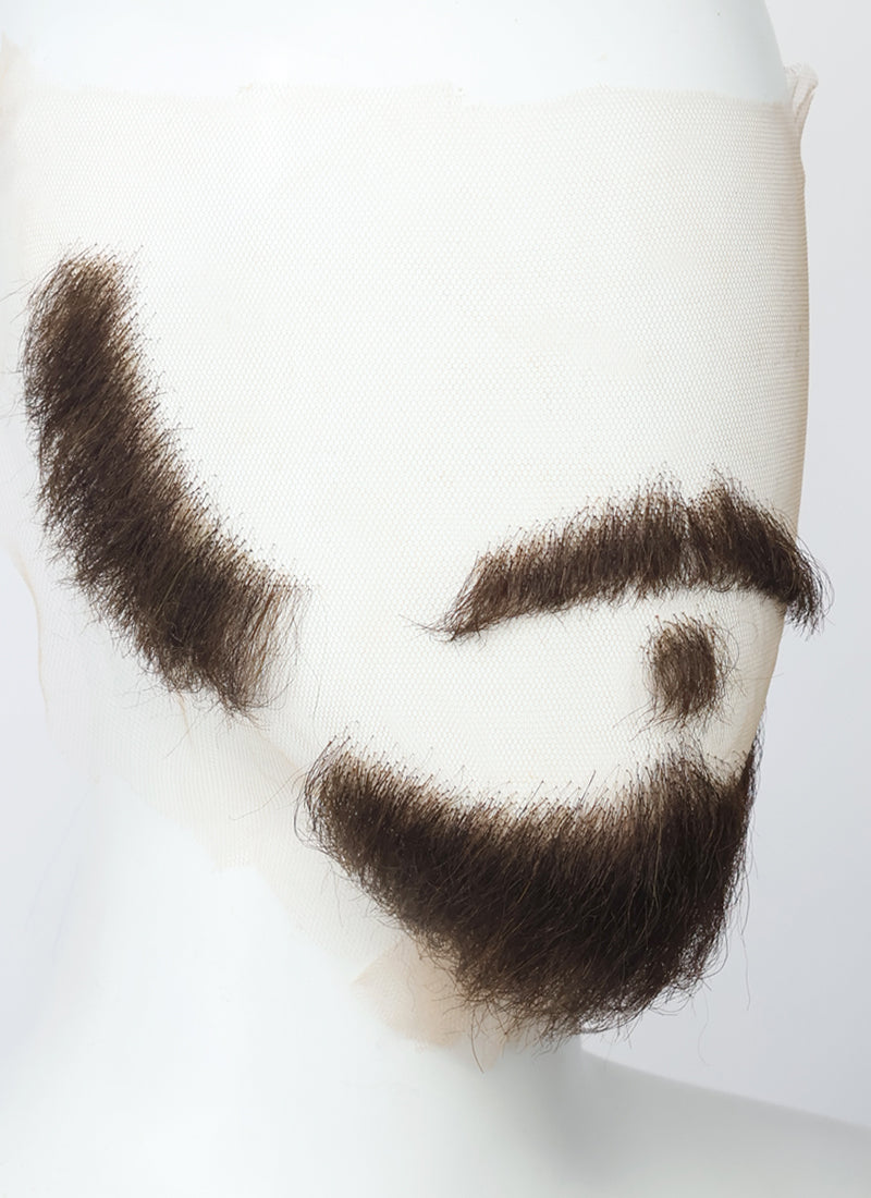 Home Alone Marv Murchins Handmade HD Lace Realistic Brown Beard and Moustache Facial Hair Set MB038