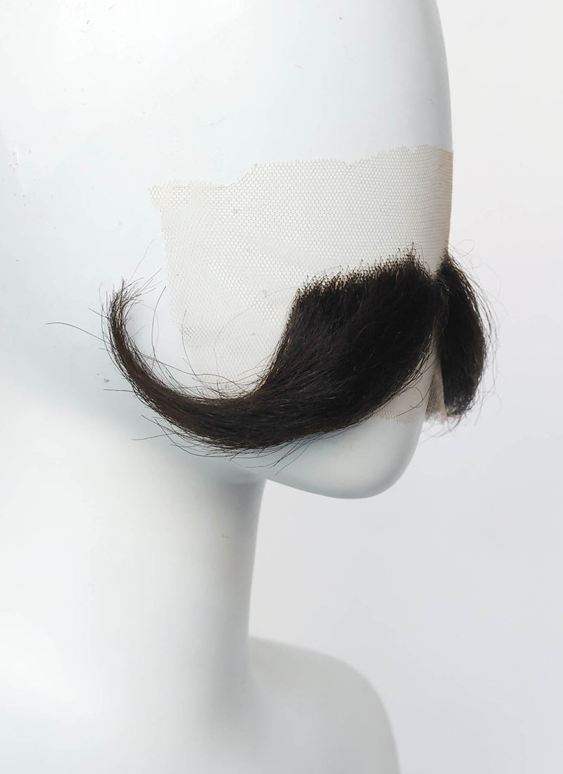 One Piece Gol D. Roger Handmade HD Lace Realistic Dark Brown Handlebar Beard and Moustache Facial Hair Set MB040