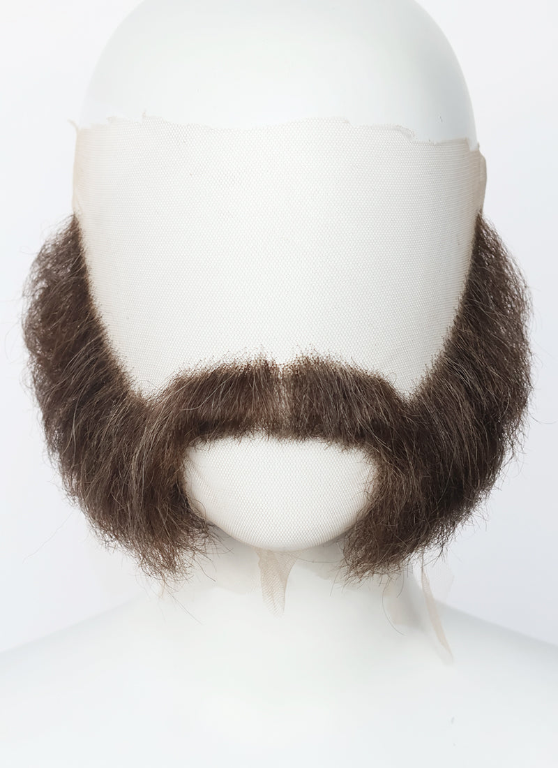 Disco Elysium Harrier Du Bois Handmade HD Lace Realistic Medium Brown Hulihee Beard and Moustache Facial Hair Set MB042