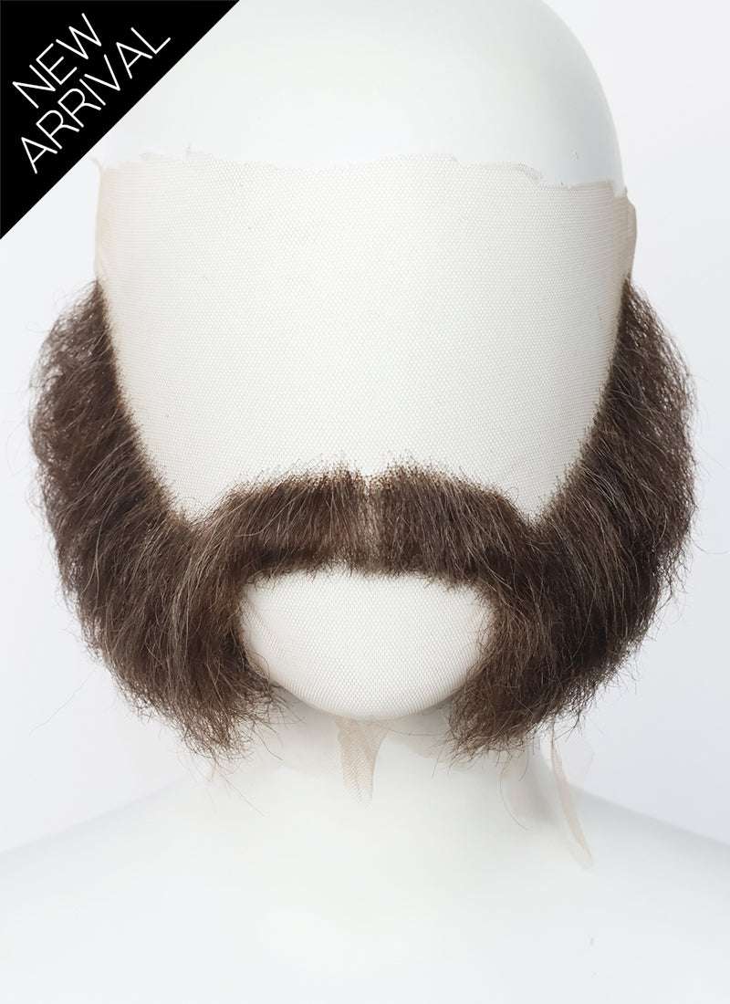 Disco Elysium Harrier Du Bois Handmade HD Lace Realistic Medium Brown Hulihee Beard and Moustache Facial Hair Set MB042
