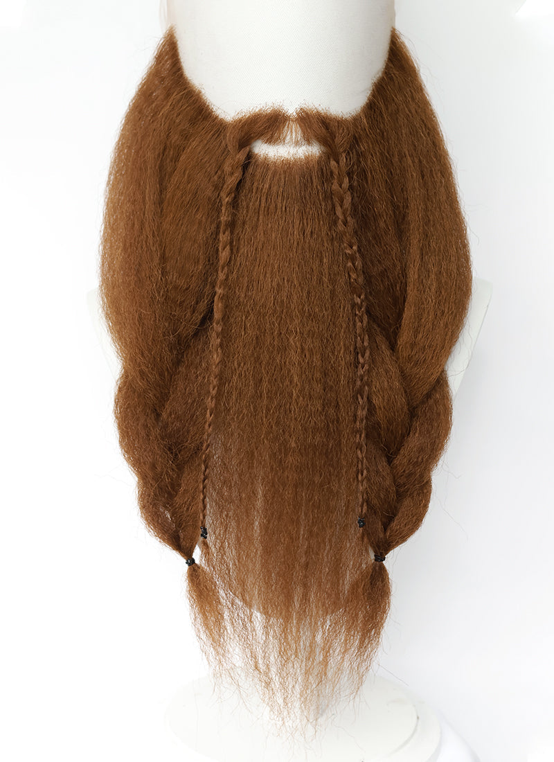 The Lord of the Rings Gimli Handmade HD Lace Realistic Brown Beard and Moustache Facial Hair Set MB048