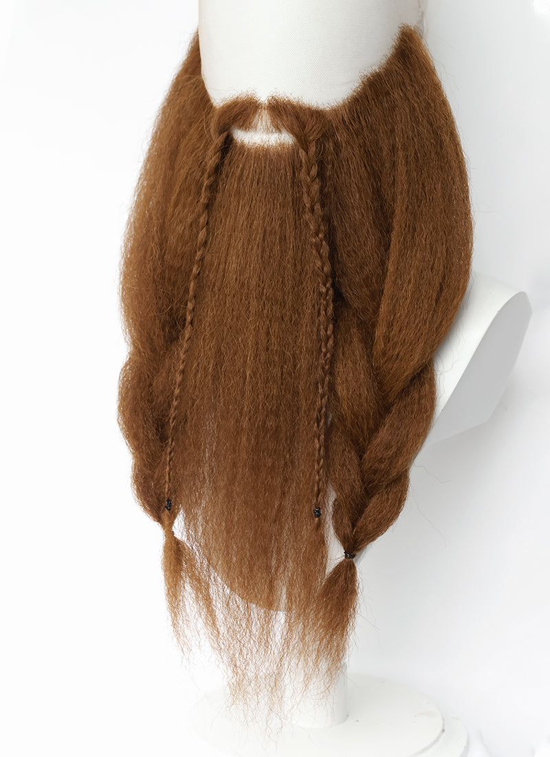 The Lord of the Rings Gimli Handmade HD Lace Realistic Brown Beard and Moustache Facial Hair Set MB048