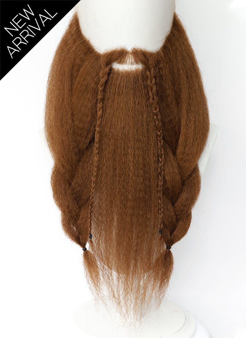 The Lord of the Rings Gimli Handmade HD Lace Realistic Brown Beard and Moustache Facial Hair Set MB048