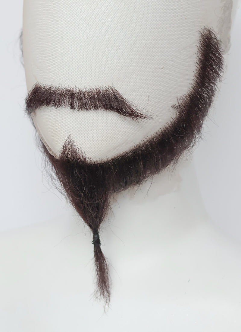 Legend of Vox Machina Shaun Gilmore Handmade HD Lace Realistic Purplish Black Beard and Moustache Facial Hair Set MB049