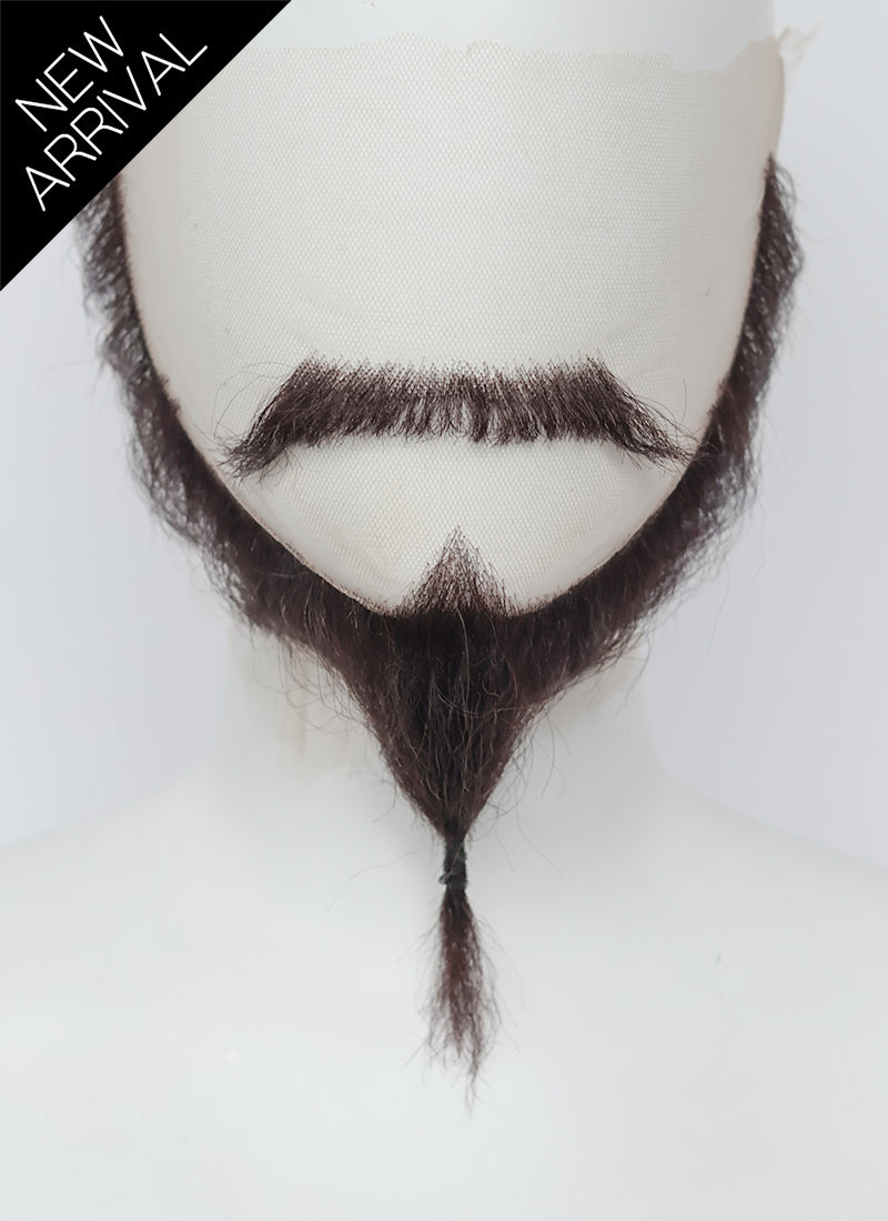 Legend of Vox Machina Shaun Gilmore Handmade HD Lace Realistic Purplish Black Beard and Moustache Facial Hair Set MB049