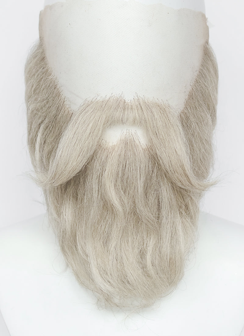 Salt and Pepper Handmade HD Lace Realistic Bandholz and Moustache Facial Hair Set MB050