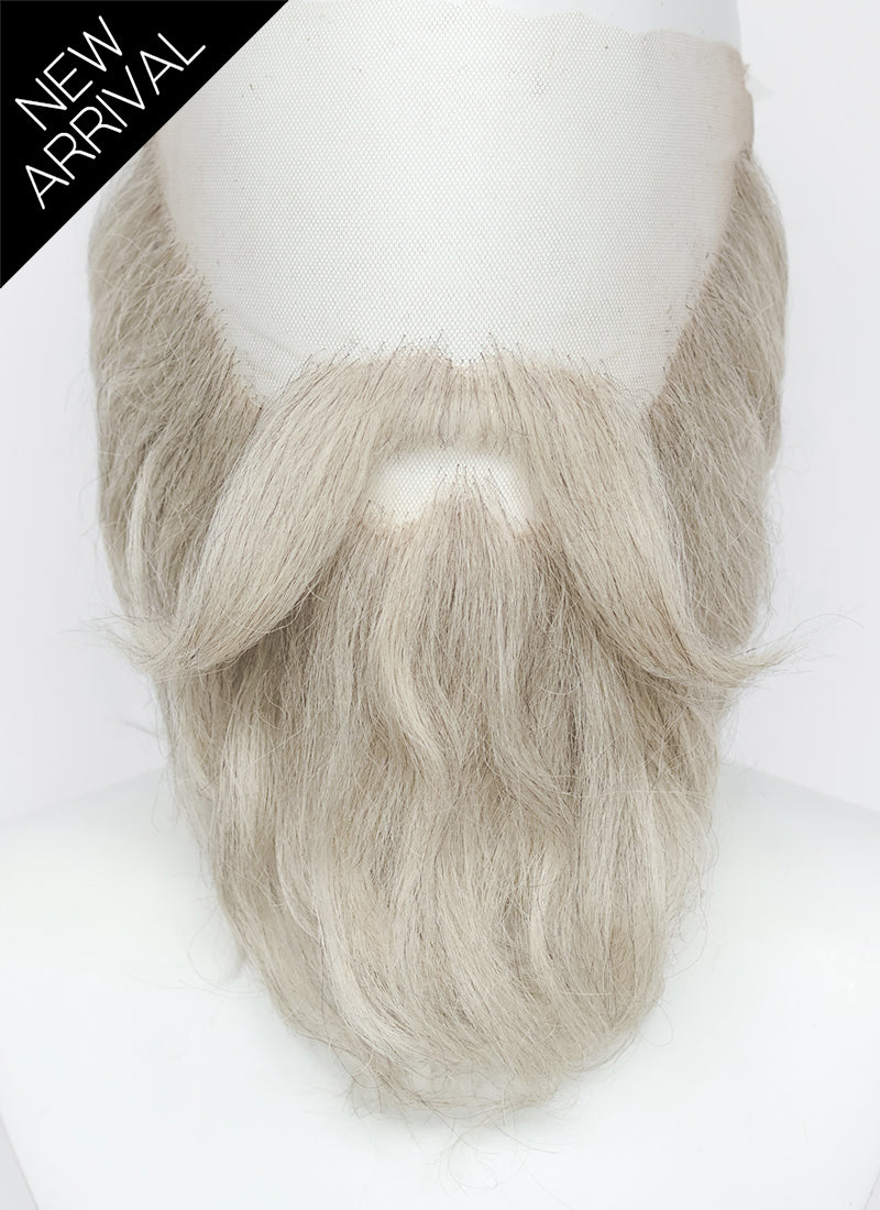 Salt and Pepper Handmade HD Lace Realistic Bandholz and Moustache Facial Hair Set MB050
