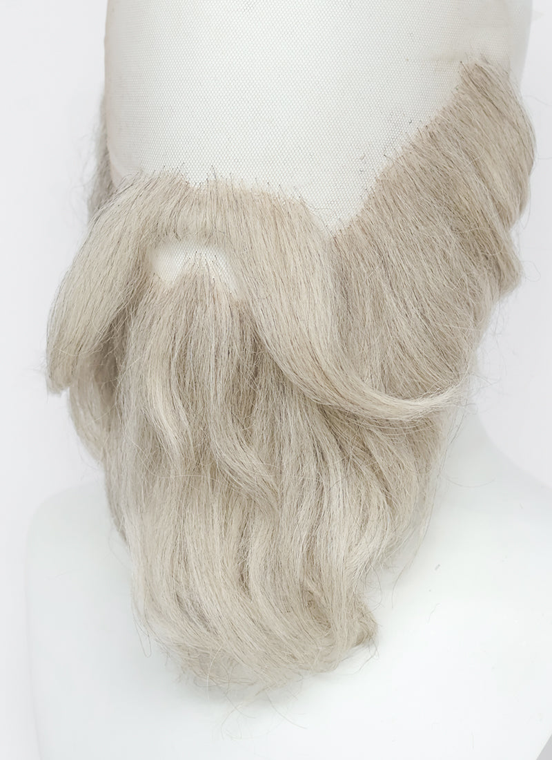 Salt and Pepper Handmade HD Lace Realistic Bandholz and Moustache Facial Hair Set MB050