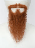 Vikings LARP Handmade HD Lace Realistic Ginger Full Beard and Moustache Facial Hair Set MB051
