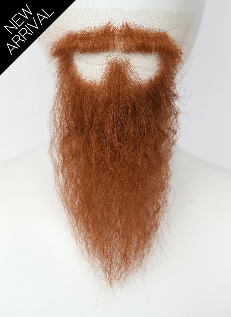 Vikings LARP Handmade HD Lace Realistic Ginger Full Beard and Moustache Facial Hair Set MB051