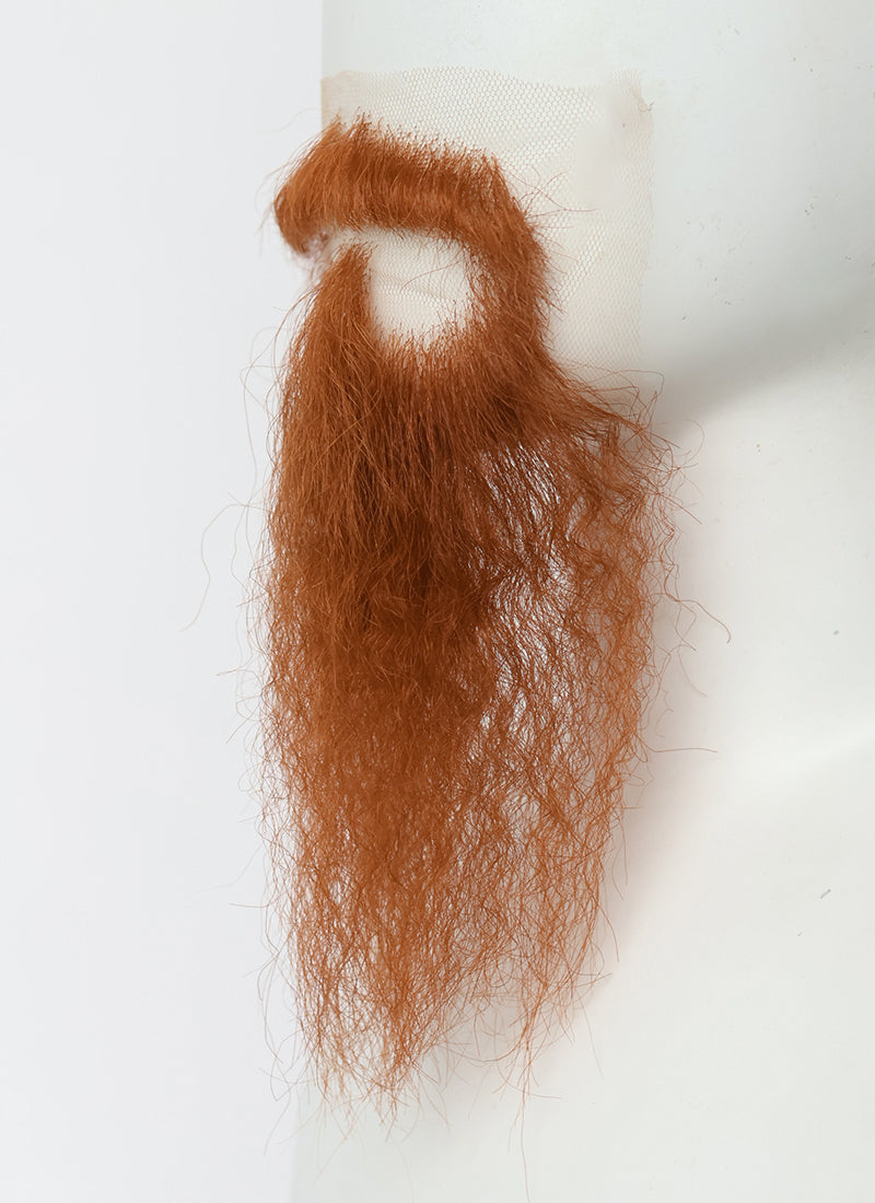 Vikings LARP Handmade HD Lace Realistic Ginger Full Beard and Moustache Facial Hair Set MB051