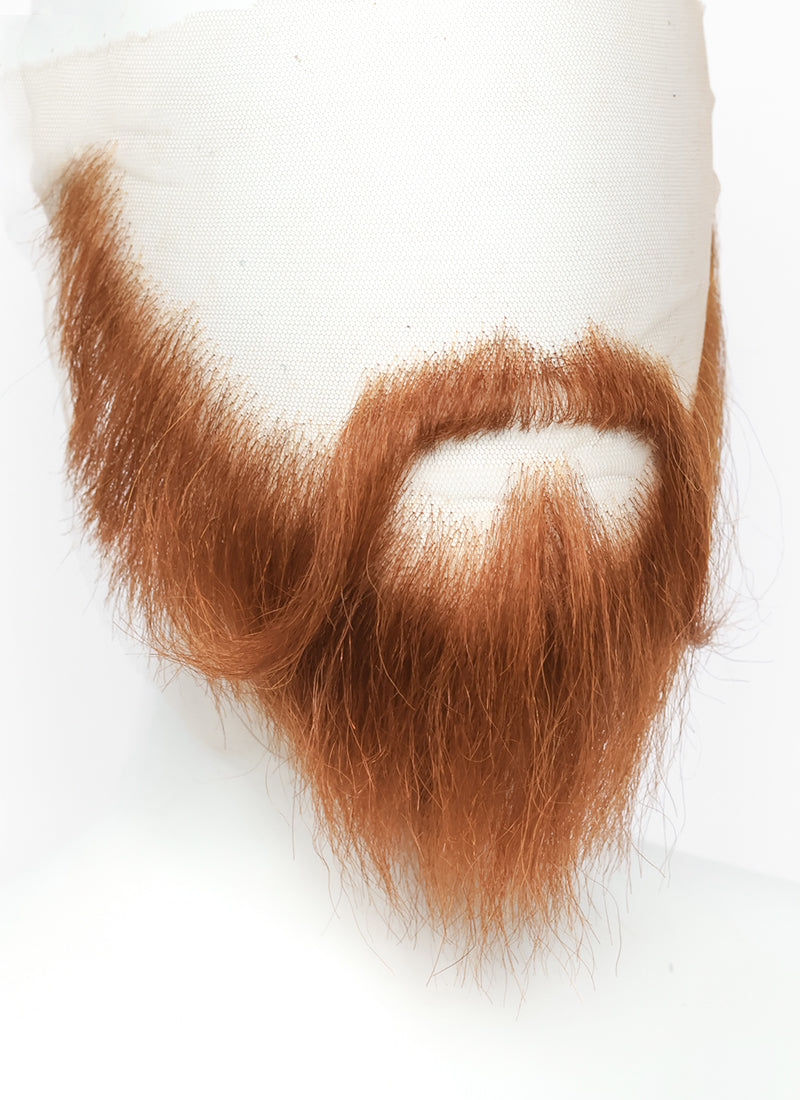 Vikings LARP Handmade HD Lace Realistic Ginger Full Beard and Moustache Facial Hair Set MB052