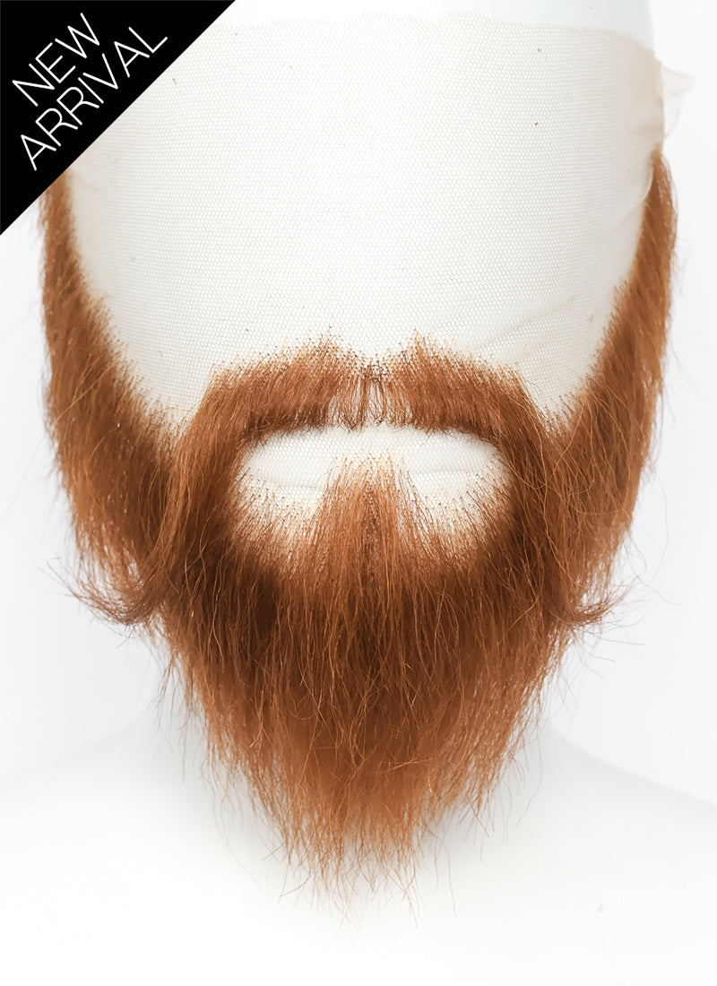 Vikings LARP Handmade HD Lace Realistic Ginger Full Beard and Moustache Facial Hair Set MB052
