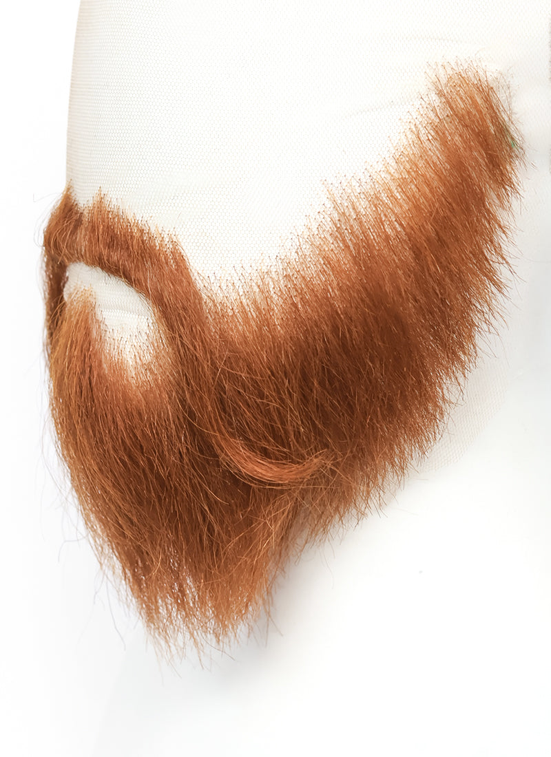 Vikings LARP Handmade HD Lace Realistic Ginger Full Beard and Moustache Facial Hair Set MB052