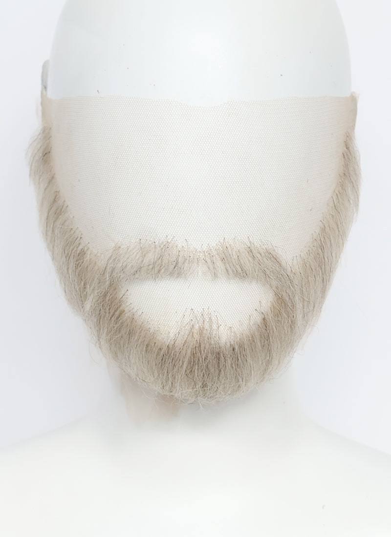 Handmade HD Lace Realistic Blonde Mixed Brown Long Stubble and Moustache Facial Hair Set MB053