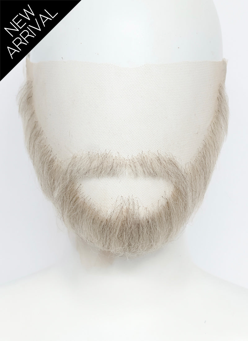 Handmade HD Lace Realistic Blonde Mixed Brown Long Stubble and Moustache Facial Hair Set MB053